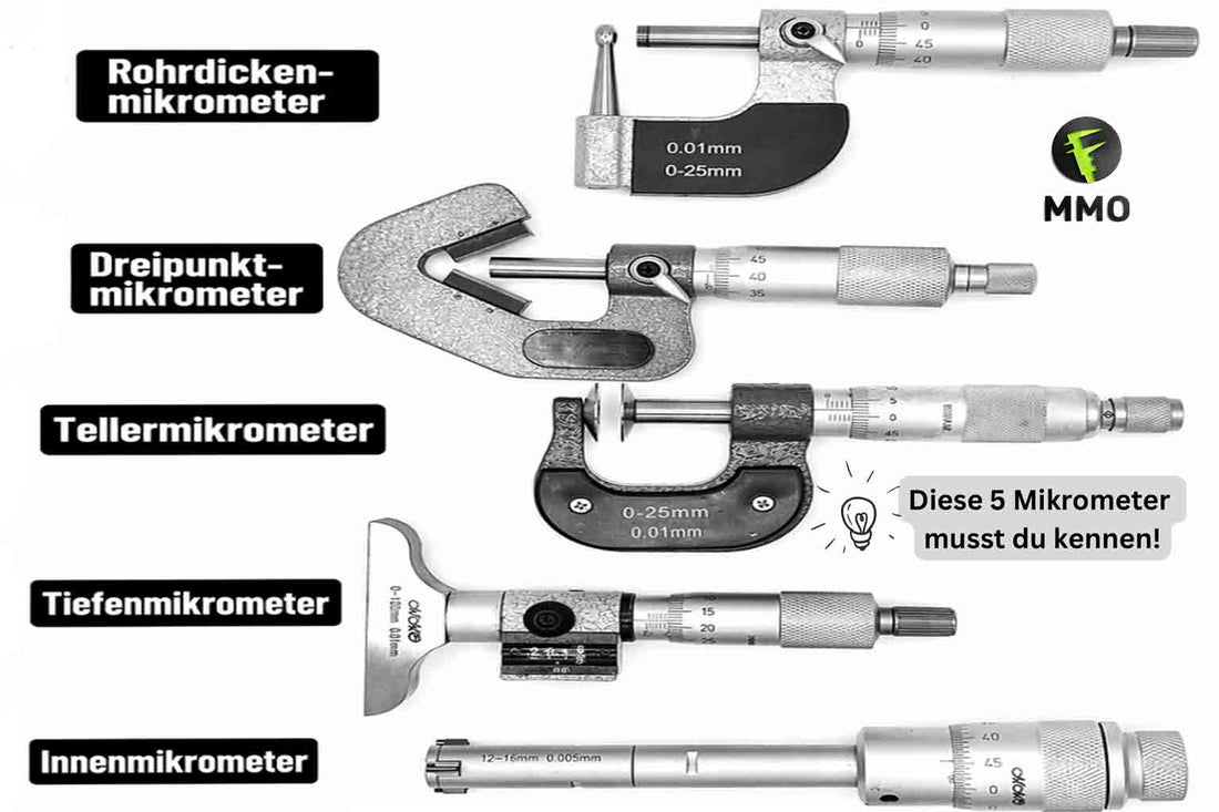 5 wichtige Mikrometer / Bügelmessschrauben die man kennen sollte.