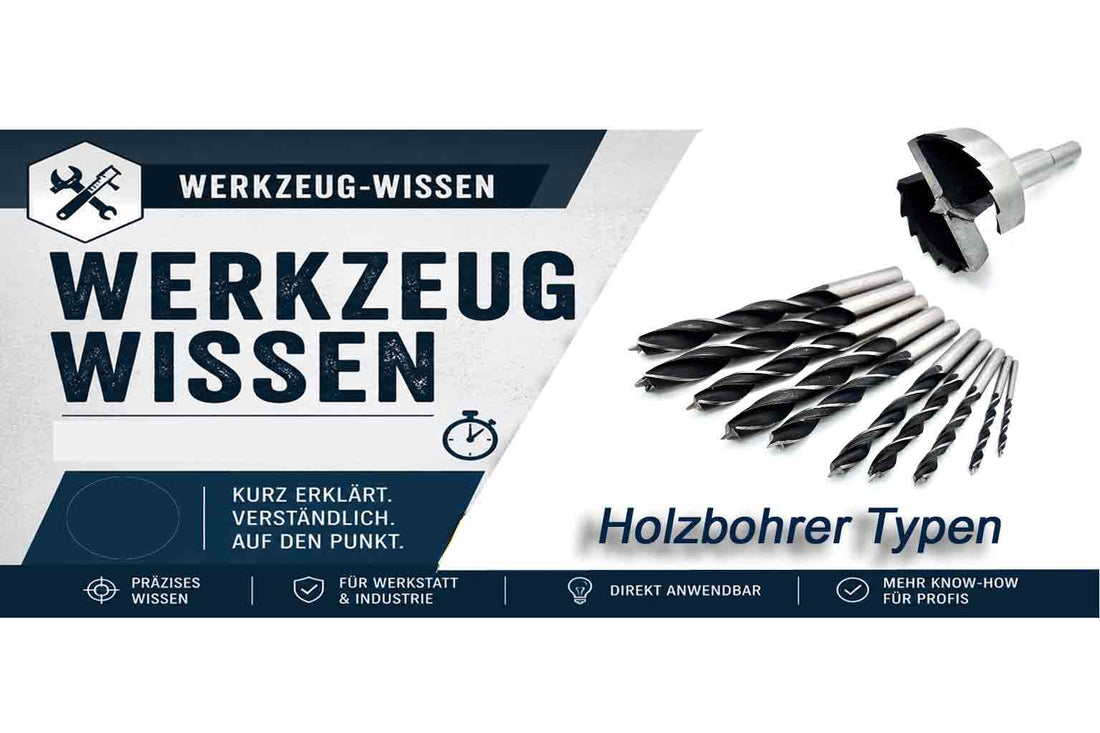 Holzbohrer Unterschiede erklärt mit Bild und Beschreibung.