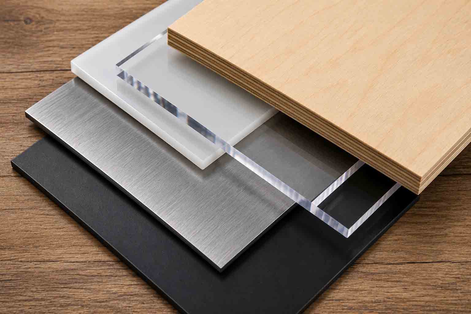 Materialien für den Hobby DIY Fan wie Aluplatten & Acrylzuschnitte.