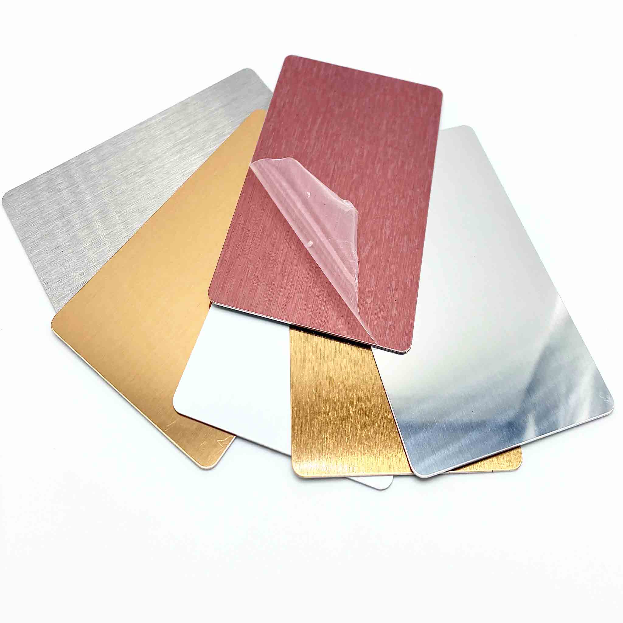 Visitenkarten Rohlinge aus Aluminium in mehreren Farben für Sublimation und Laser Projekte.