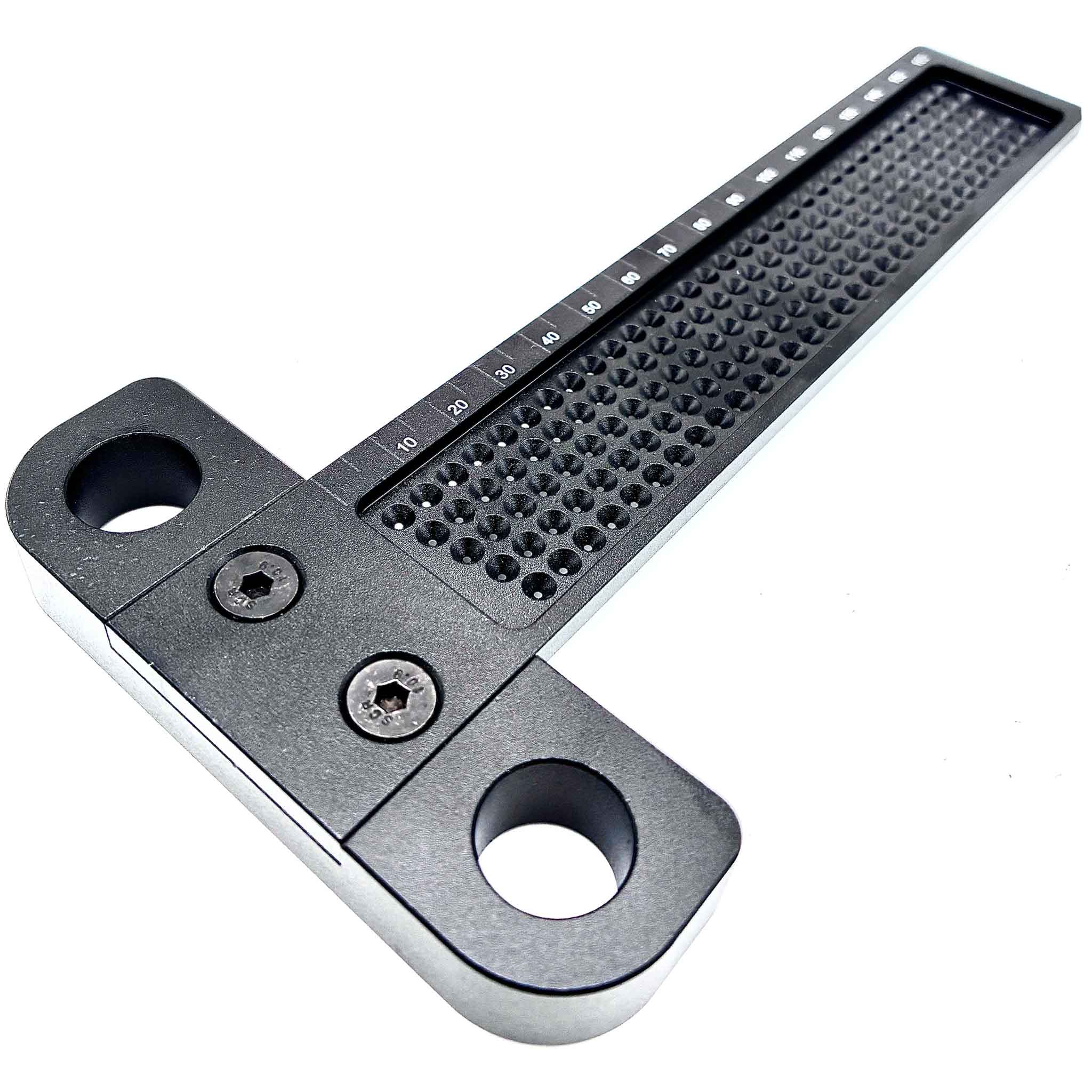 Streichmaß - Anreißhilfe 200mm aus Aluminium kann auch als Bohrschablone benutzt werden.