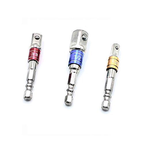 3-teiliges Bit Adapter Set für Stecknüsse 1/4 3/8 und 1/2 Zoll