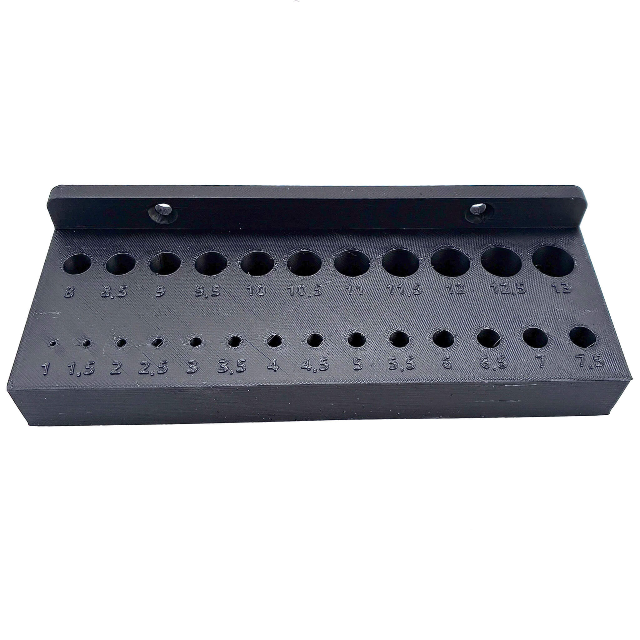 Wandhalter für 25 Bohrer / Ordnungssystem aus Kunststoff.