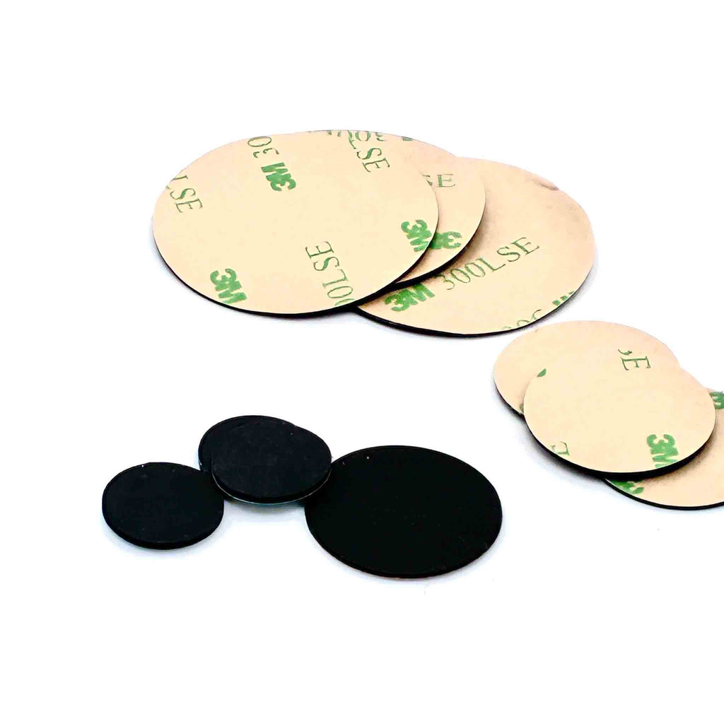 Gummischeiben selbstklebend 15 25 und 40 mm als Oberflächenschutz für Magnete