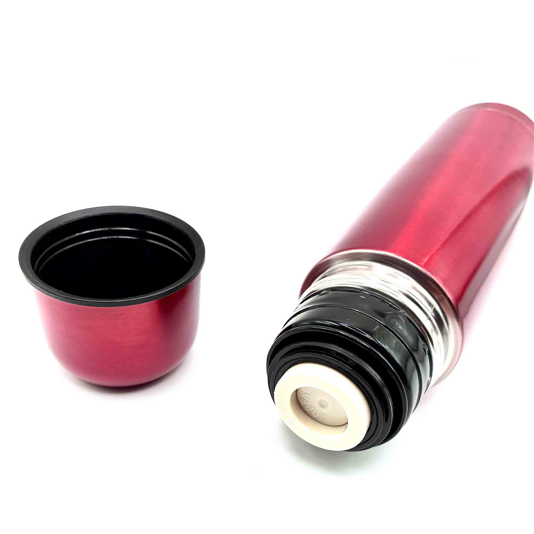 Thermosflasche mit Druckverschluss sicher in der Werkstatt warme Getränke genießen.