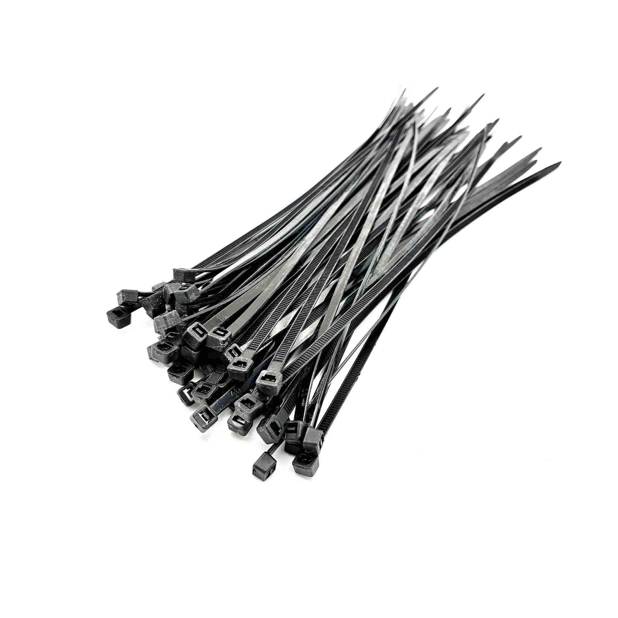 Schwarze Kabelbinder aus Nylon 300 x 4,7 mm im 50er-Pack