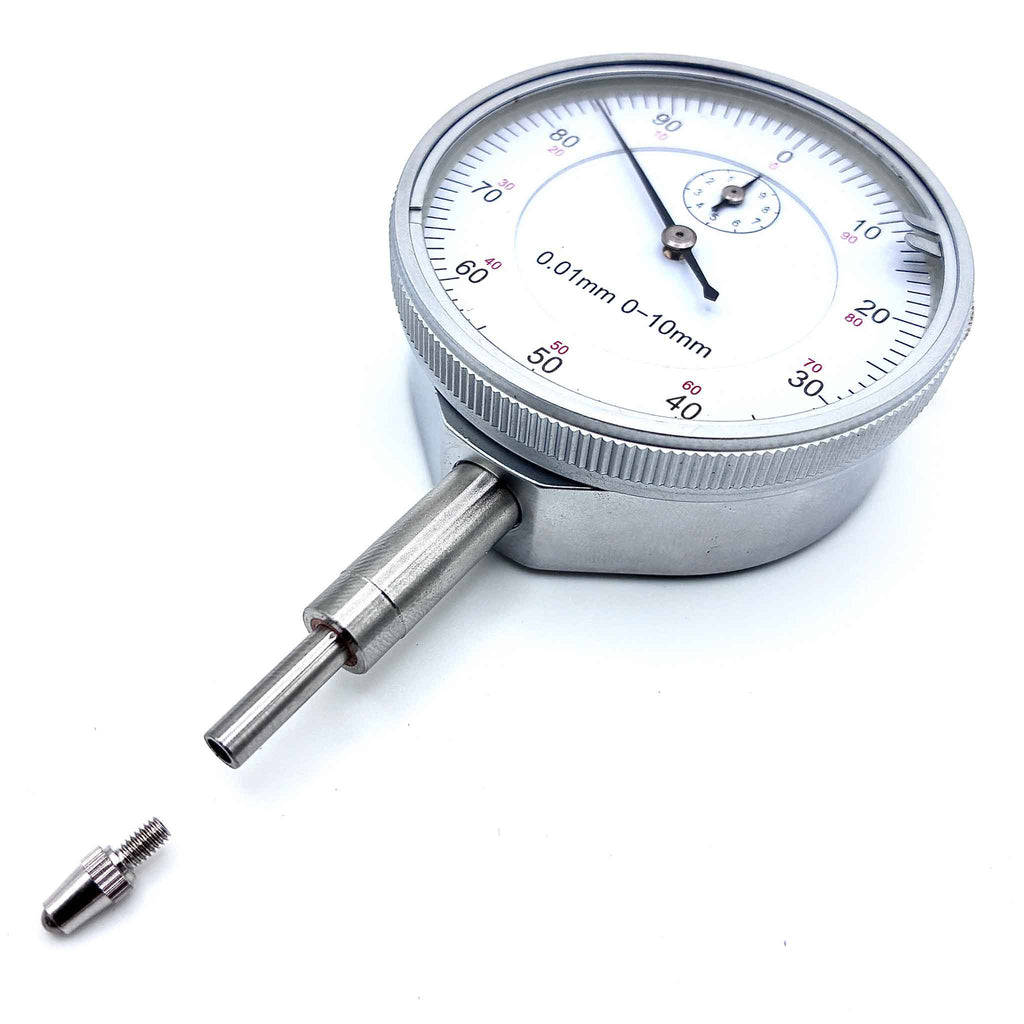 Messuhr mit auswechselbarem Tastkopf 10mm.
