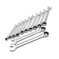 Ratschen-Ringmaulschlüssel Set 12-teilig aus Chrom-Vanadium-Stahl