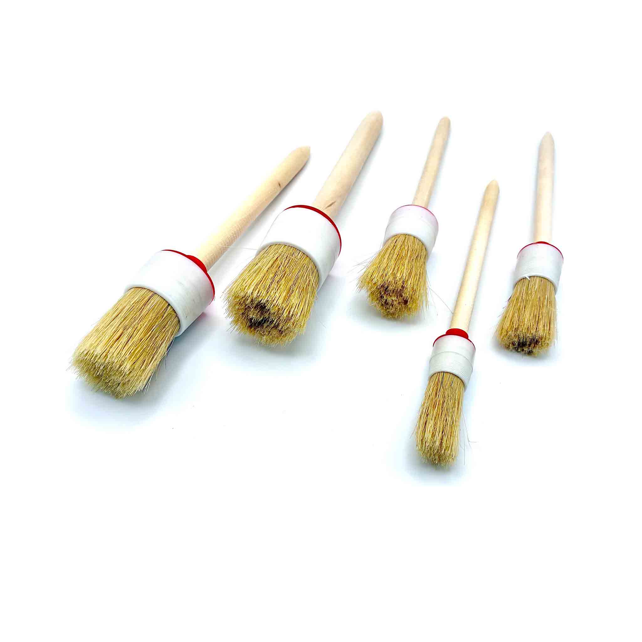 Rundpinsel Set mit 5 Malerpinseln und Holzgriff in 15 bis 35 mm Durchmesser