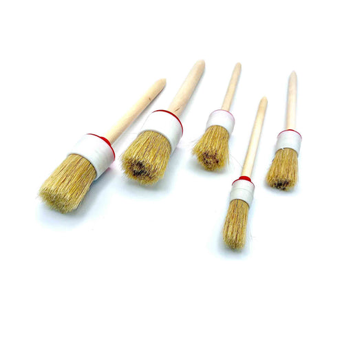 Rundpinsel Set mit 5 Malerpinseln und Holzgriff in 15 bis 35 mm Durchmesser