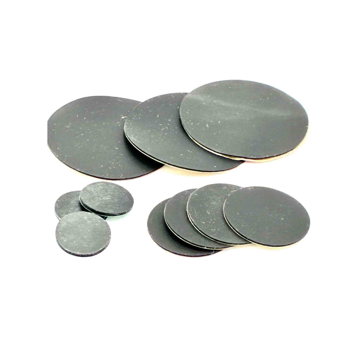 Schwarze runde Gummipads mit Klebeschicht zum Schutz von Metallteilen und Oberflächen