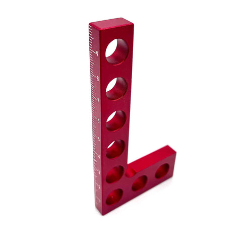 Aluminium Spannwinkel 90 Grad mit Stirnskalierung und Spannlöchern 100 x 50 mm