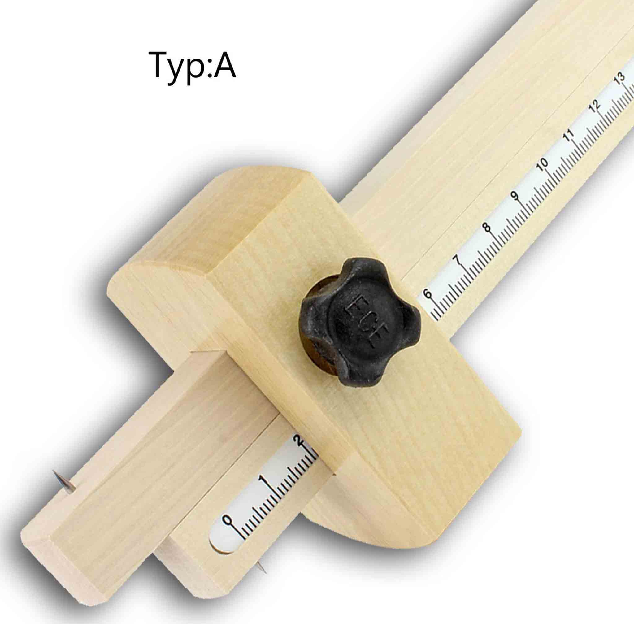 Streichmass aus Holz für Tischler und Schreiner mit 150mm Messbereich.