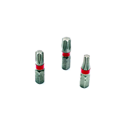 3-teiliger Torx Bit Satz aus S2-Stahl mit den Größen T25, T30 und T40