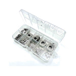 180-teiliges Unterlegscheiben Set aus rostfreiem Edelstahl M2 bis M10 in transparenter Sortierbox
